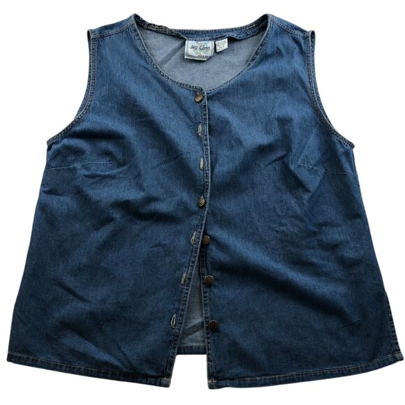 Denim Blue Sleeveless Jumpsuit - Picture 2 of 14